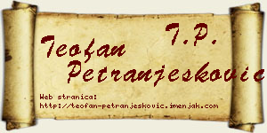 Teofan Petranjesković vizit kartica